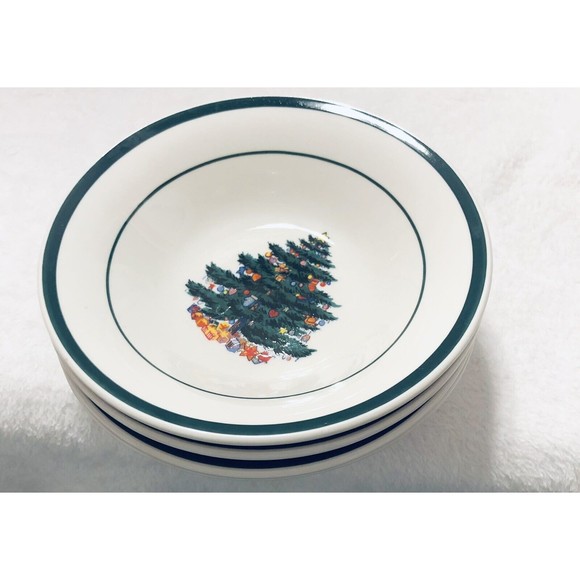 Totally Today "CHRISTMAS TREE" Pattern Set of 4 Soup/Cereal Bowls VTG - Picture 5 of 6